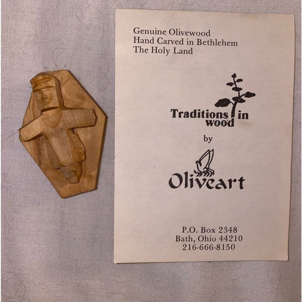 Oliveart Hand-Carved Replacement Nativity Jesus and The Manger